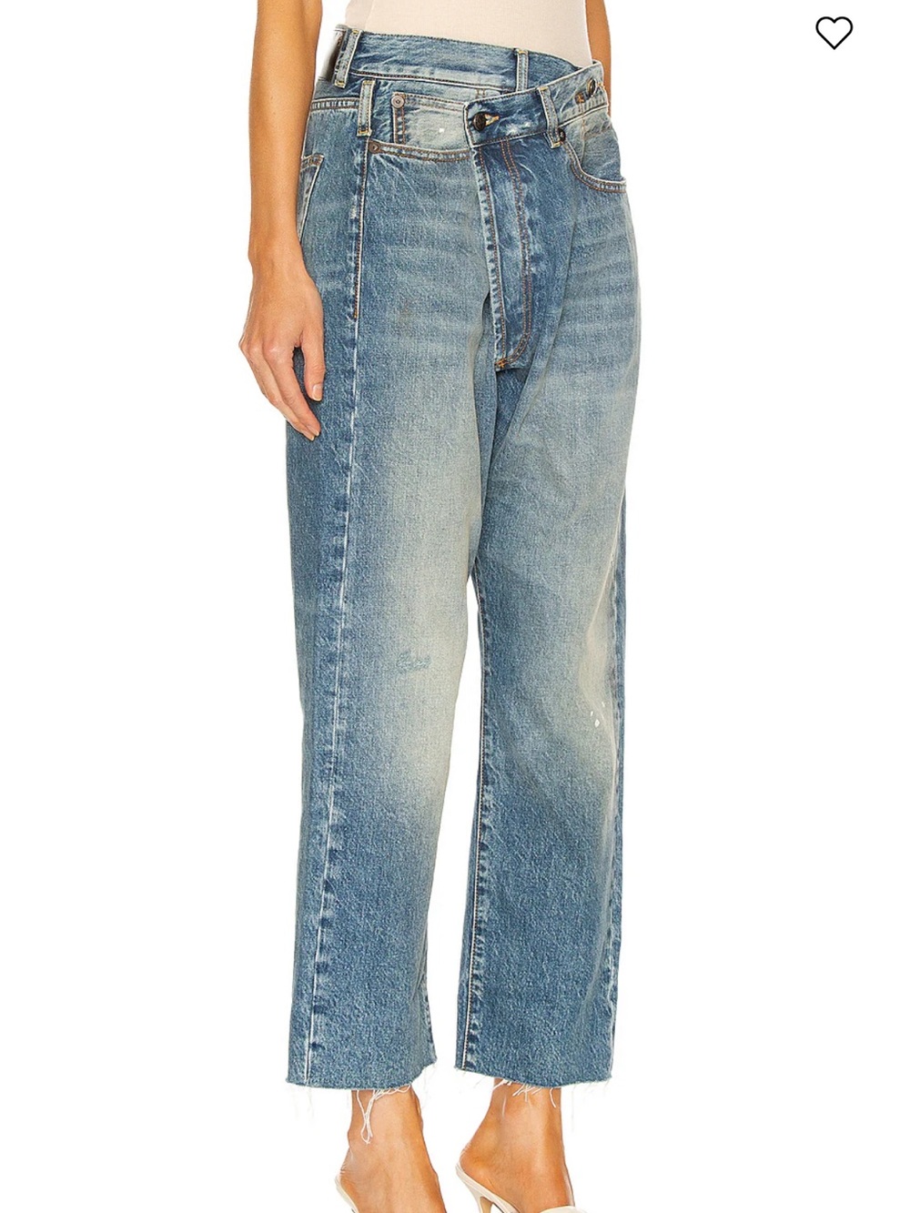 R13 Crossover Straight Leg Jeans in the 'Jasper' wash. - Picture 7 of 14